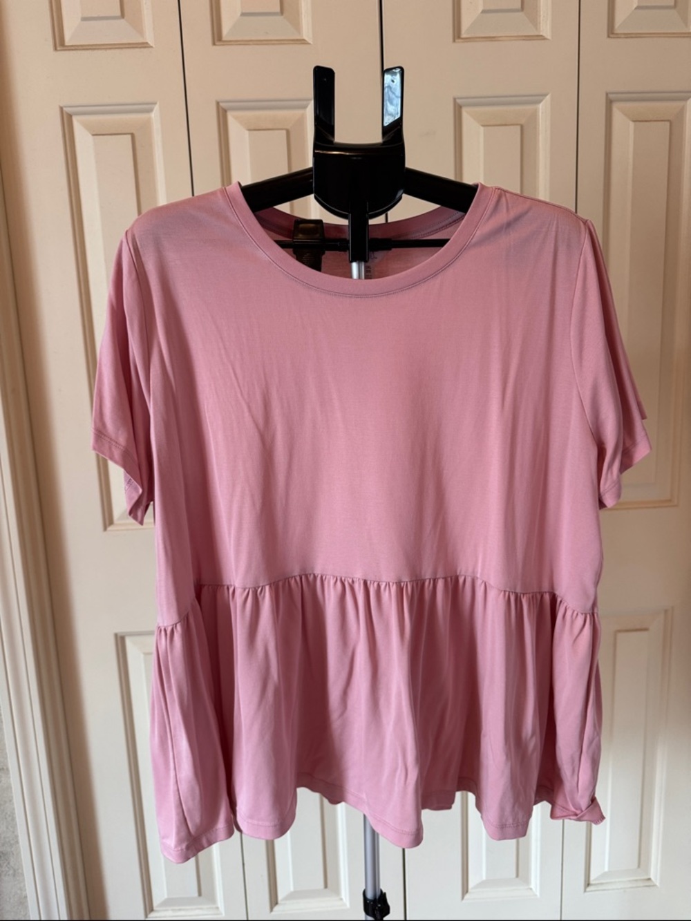 Time and Tru Dusty Pink Peplum Tunic Top